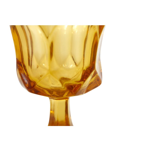Glass Mid 20th Century Anchor Hocking Fairfield Amber Glasses, Set of 8 For Sale - Image 7 of 8