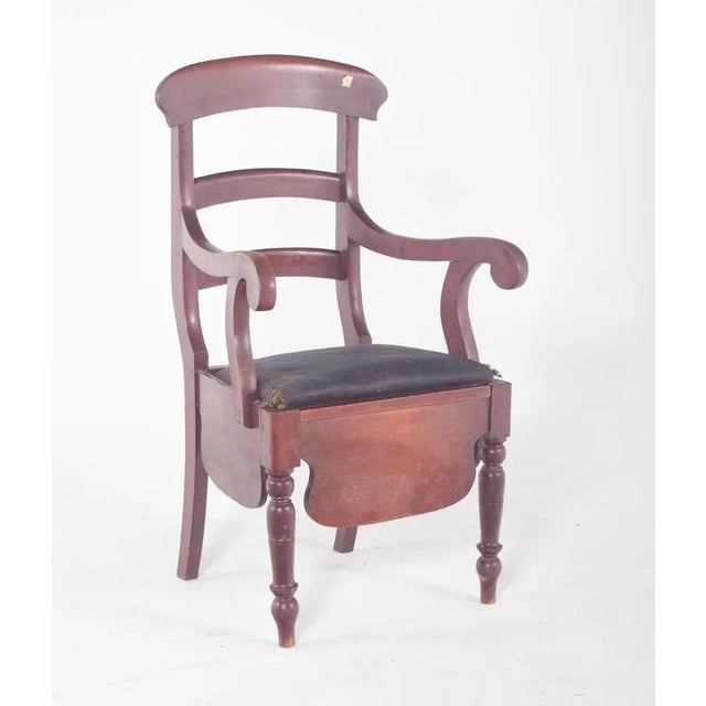 Black Upholstered Potty Chair, 19th Century For Sale - Image 5 of 8