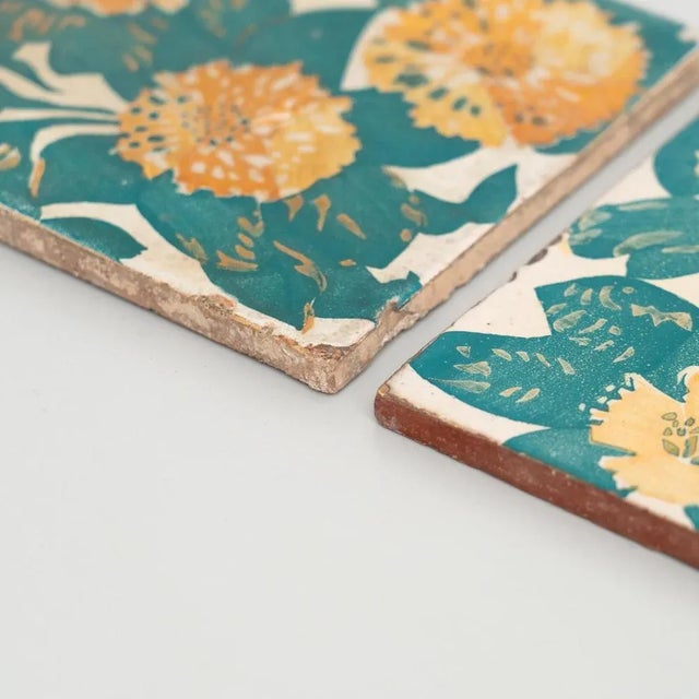 Spanish Decorative Ceramic Tiles of Casa Vicens by Antoni Gaudí, 1888, Set of 2 For Sale - Image 6 of 13