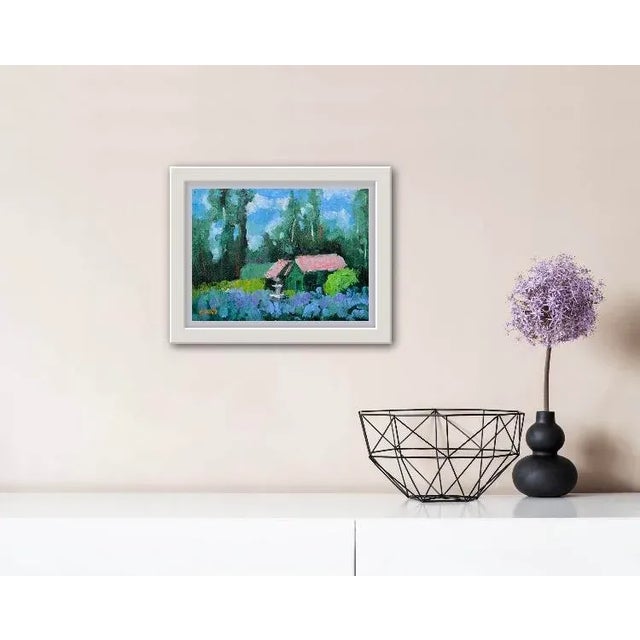 Desertscapes — Lavender Farm Modern Impressionist Oil Painting Landscape For Sale - Image 4 of 5