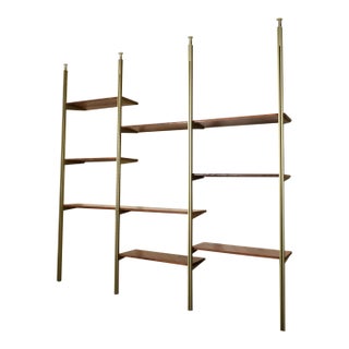 George Nelson Mid-Century Modern Tension Pole Omni Wall Unit Emerald Gold For Sale