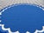 Handmade Cotton Round Scalloped Rug, Sky Blue, Cream and Royal Blue Border Dhurrie-12' Round For Sale - Image 9 of 10