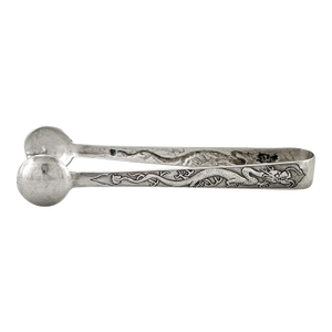 Chinese Export Silver Sugar Tong, Circa 1900