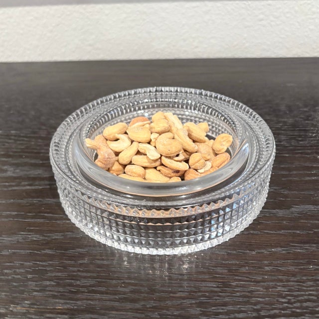 Mid-Century Modern Big Sale- Extremely Elegant Pair of Etched Glass Bowls or Ashtrays, 6.5” Dia. For Sale - Image 3 of 7