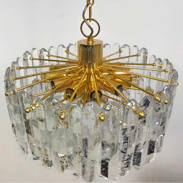 Gold Mid-Century Palazzo Light in Glass by Kalmar Franken, Austria, 1970s For Sale - Image 8 of 12