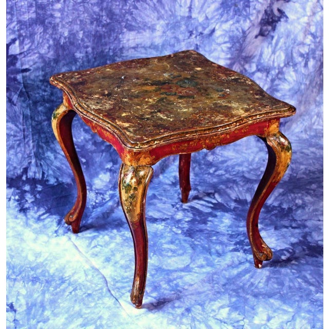 Italian Handpainted Square Side Table Chairish