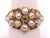 Metal Yellow Gold Antique Cluster of Pearl Ring With Diamond, Size 6 For Sale - Image 7 of 10