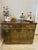 1970s Mastercraft dry bar, cart or server with brass cladded cabinets and elm burl veneer flip top for extra serving...