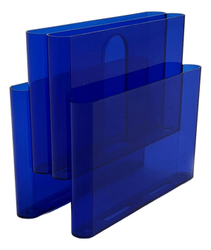 Blue Acrylic Glass Magazine Rack by Giotto Stoppino for Kartell, 1970s