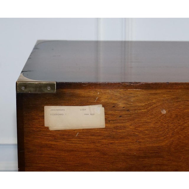 Vintage Military Campaign Brass Sideboard from Jansen of London For Sale - Image 14 of 15