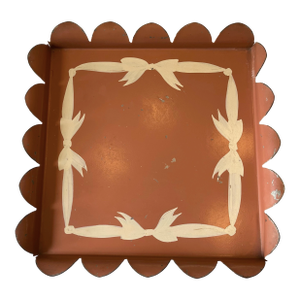 Late 20th Century Hand Painted Scalloped Bow Tray