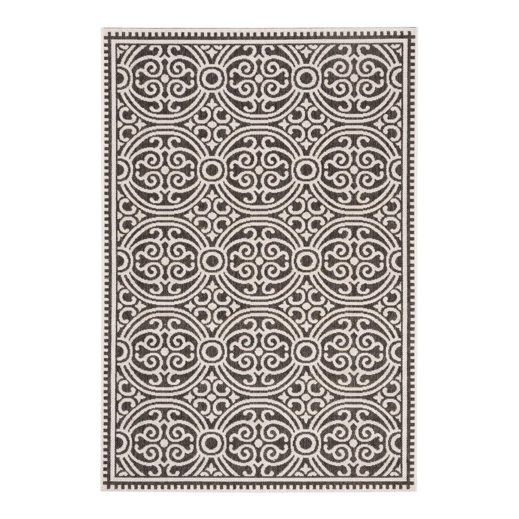 Pool House Indoor Outdoor Rug Light Grey & Charcoal 3'x5' | Chairish