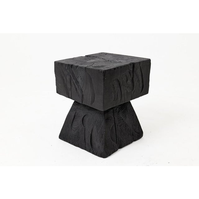 Sculptural Hardwood Side Table by Logniture For Sale - Image 6 of 10