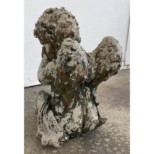 Vintage Concrete Angel Garden Ornament Chairish