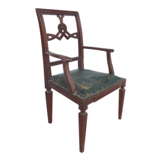 Circa 1940s Carved Celtic Knot Desk Chair For Sale