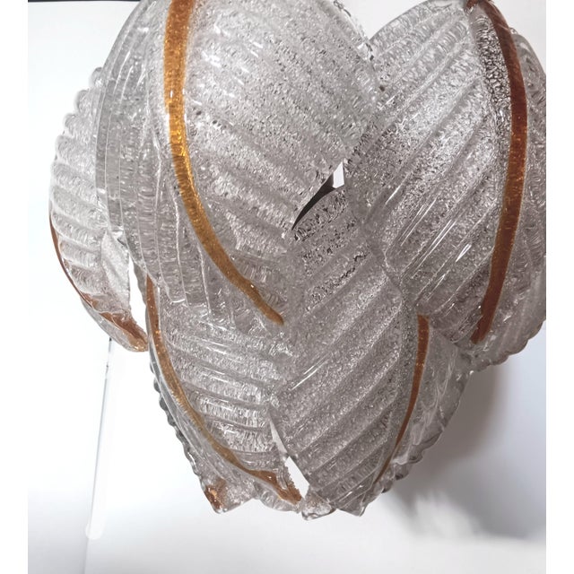 Vintage Glass Leaves Pendant Lamp, 1970s For Sale - Image 10 of 13