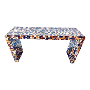 Mid 20th Century Tessellated Horn Console / Sofa Table in the Style of William Piedrahita for Thomas Britt