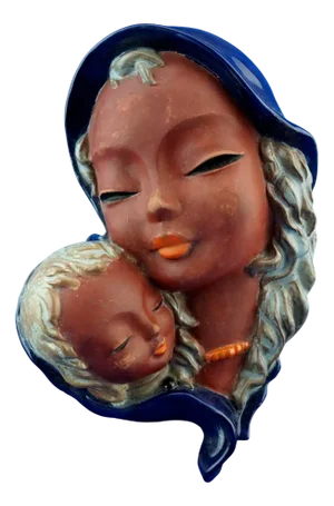 20th Century Art Deco Plaque of Madonna and Jesus in Terracotta by Kurt Goebel for Goldscheider, Austria