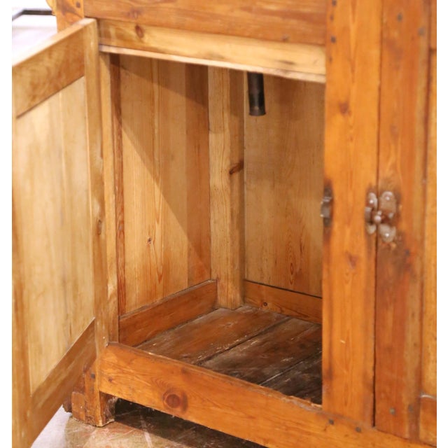 19th Century French Provincial Painted Pine Bar With Zinc Liner From Normandy For Sale - Image 14 of 15