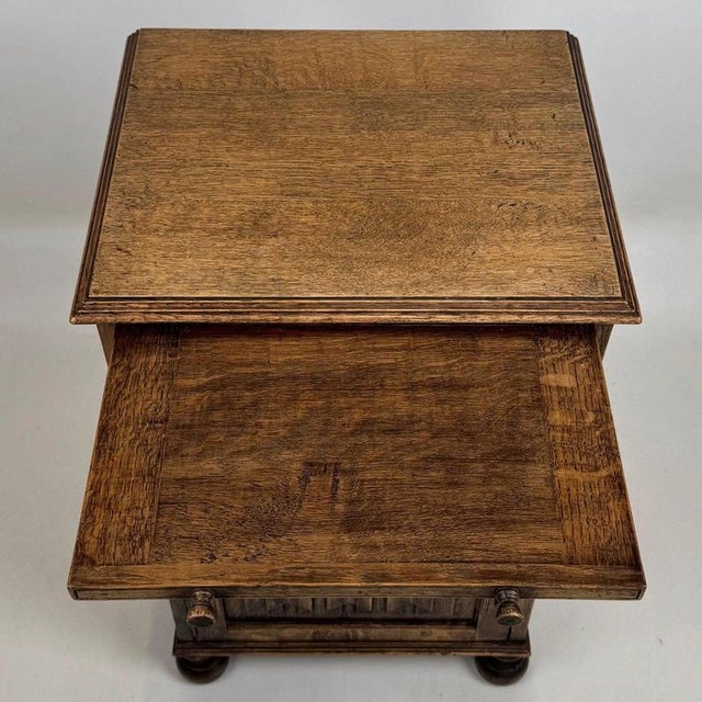Small Early 20th Century English Edwardian Carved Oak Cabinet, 1890s For Sale - Image 12 of 15