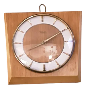 Vintage German Wall Clock with a Teak Housing by Diehl, 1960s