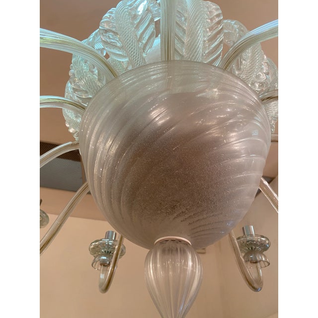 Murano Vintage Italian Leaves Chandelier in Murano Style Glass For Sale - Image 4 of 12