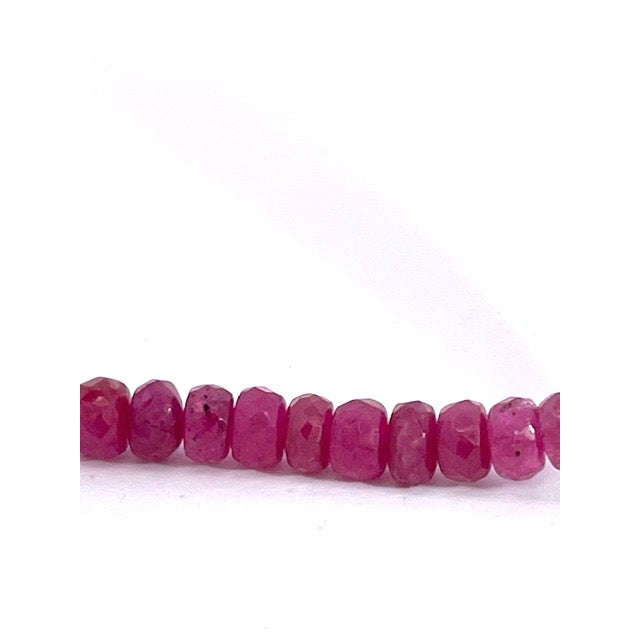 Gemstone Ruby Beads on Silver For Sale - Image 7 of 9
