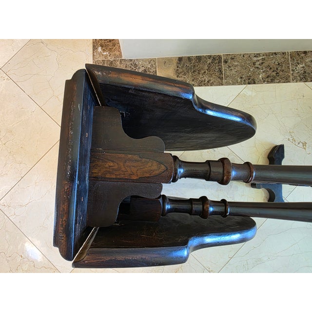 Antique Jacobean Revival Gateleg Drop-Leaf Table With Bobbin Turned Legs For Sale - Image 11 of 12