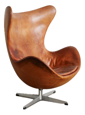 Mid-Century Modern Danish Egg Chair in Leather by Arne Jacobsen for Fritz Hansen, 1963