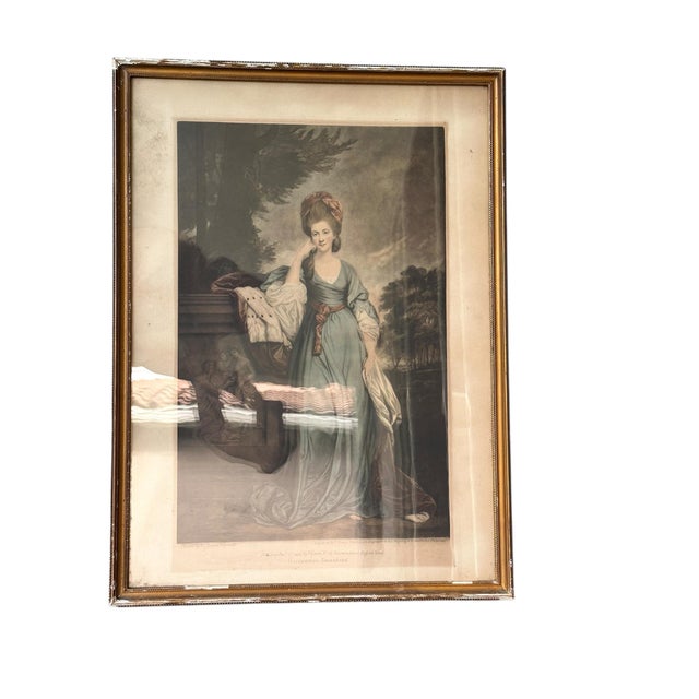 Large 18th C. Mezzotint: Viscountess Townshend by Valentine Green After Reynolds For Sale In Miami - Image 6 of 7