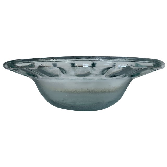 Spanish Openwork Glass Bowl, 1970s For Sale