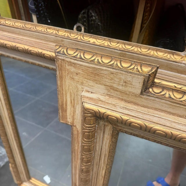 Gold A Pair of Neoclassical Italian Wall Mirrors in Pickled and Gilded Wood. For Sale - Image 8 of 15