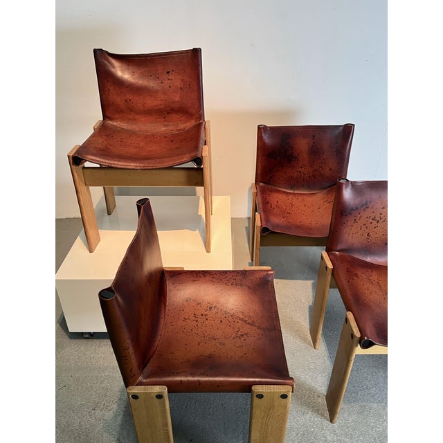 Wood Monk Chairs by Afra & Tobia Scarpa for Molteni, 1970s, Set of 4 For Sale - Image 7 of 16