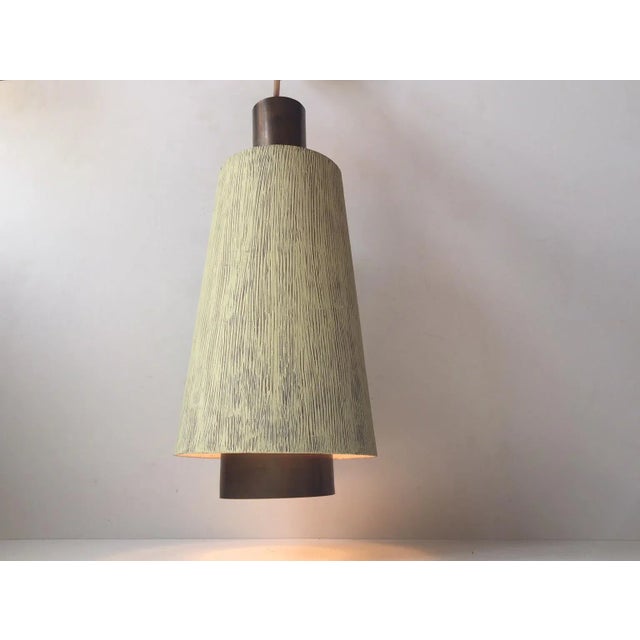 Mid-Century Modern Danish Brass Pendant Light from Lyfa, 1950s For Sale - Image 3 of 6