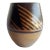 Signed Studio Pottery Vase – Handcrafted Brown Geometric Ceramic Art For Sale