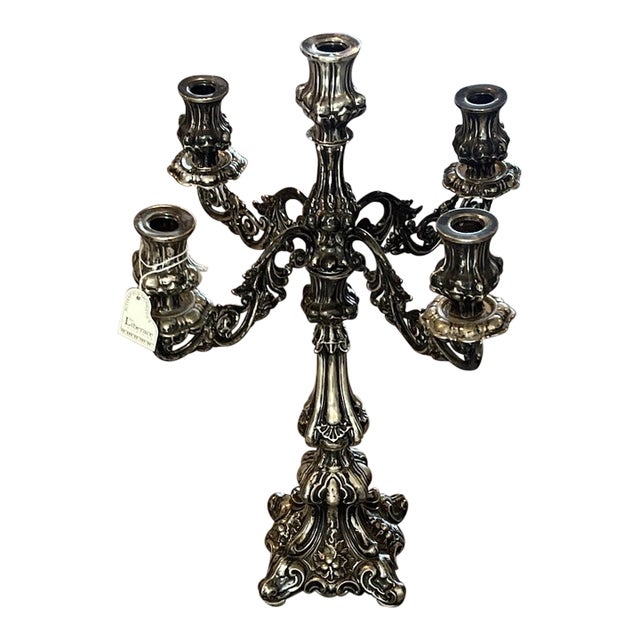 Liberace Collection Sterling Silver 22.5" Candelabra With Christie's Provenance For Sale