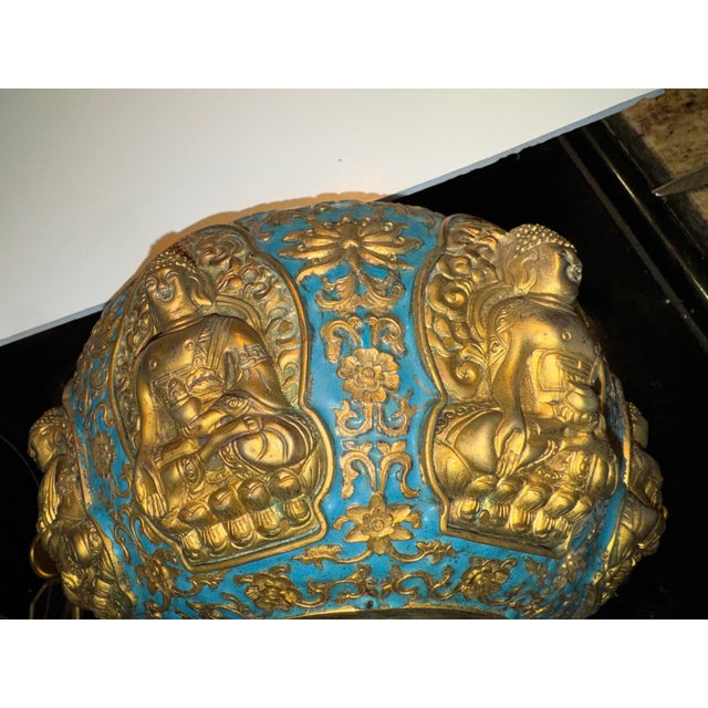 18th Century 18th Century Sino Tibetan Champlevé Enamel Alms Bowl For Sale - Image 5 of 12
