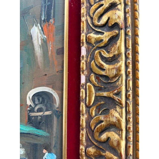 Mid 20th Century 'Virgili' Signed "Italian Street Market" Oil Painting on Canvas For Sale - Image 10 of 10