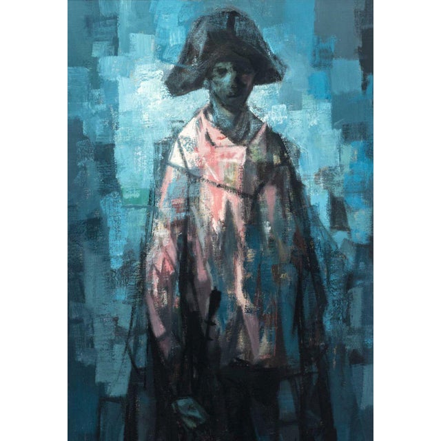 20th Century School, Abstract Portrait of Napoleon, Oil on Canvas, unsigned, black frame. Image: 43" H x 19.25" W; frame:...
