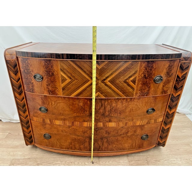 Antique Art Deco Buffet Large Sideboard Server Chest Three Dovetail Drawers For Sale - Image 10 of 14