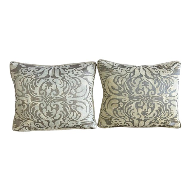 Italian Fortuny Damask Pillows, Couture Textile Art, Custom Made, New For Sale