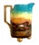 Early 20th Century Highland Cattle at Sunset on an Antique Porcelain Pitcher For Sale - Image 4 of 12