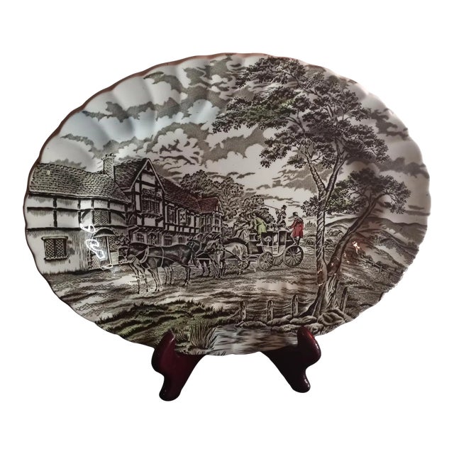 Vintage Staffordshire England Transferware Myott Royal Mail Platter For Sale