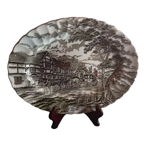 Vintage Staffordshire England Transferware Myott Royal Mail Platter