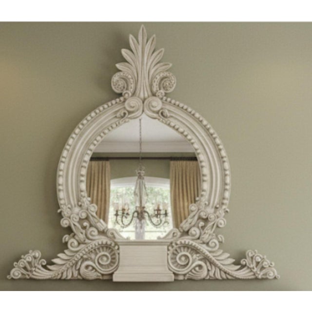 Neoclassical 1990s Neoclassical Style Ornate Painted Iron Architectural Mirror For Sale - Image 3 of 5