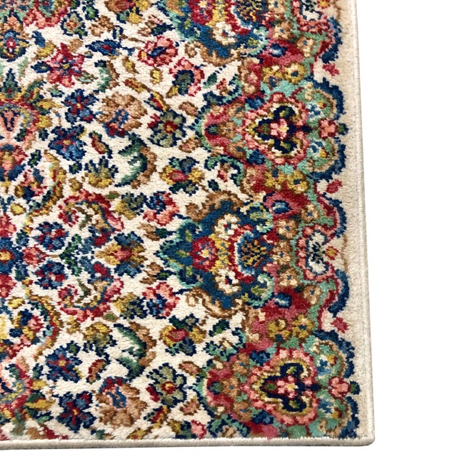 Vintage Karastan Ivory Floral Kirman Wool Rug-2'6'x4 ...