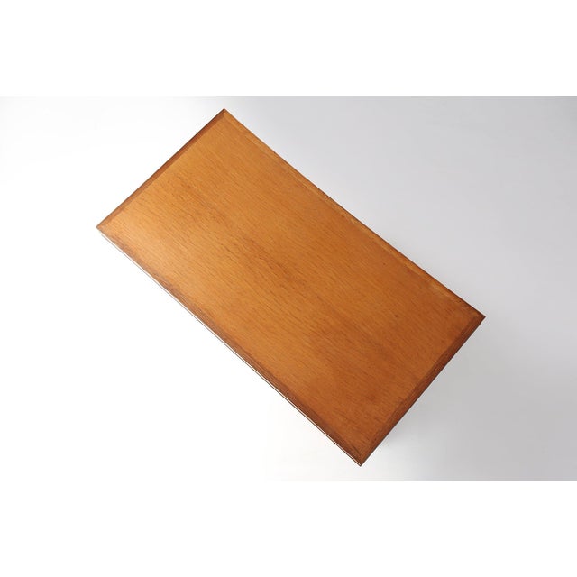 1940s Art Deco Oak Coffee Table with Sculpted Details, Belgium, 1940s For Sale - Image 5 of 12