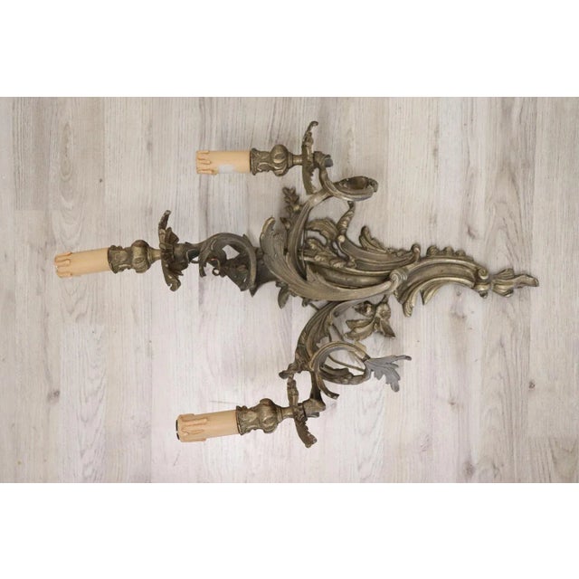 Antique Golden Bronze Sconces, Set of 2 For Sale - Image 5 of 11