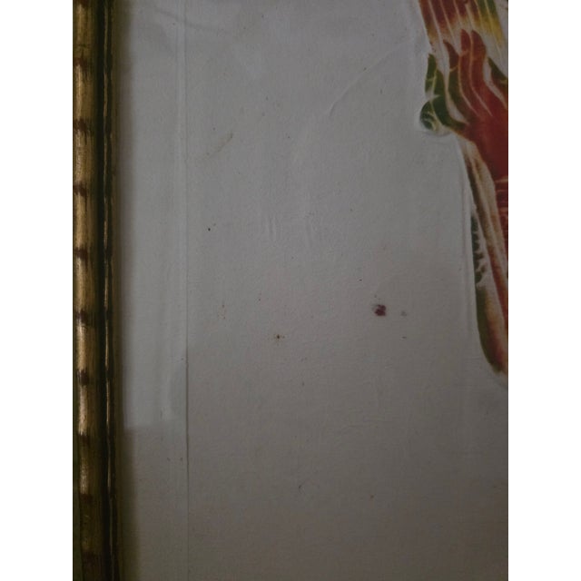 Vintage Thai Temple Rubbings on Rice Paper Framed Under Glass 19 3/8 X 13 3/8 For Sale - Image 4 of 15