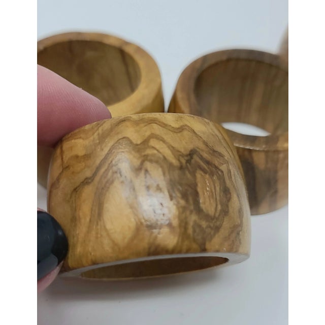 Brown Vintage Burl Wood Napkin Rings Set of 14 For Sale - Image 8 of 13
